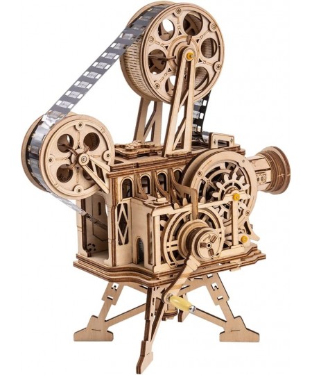 3D Puzzle for Adults DIY Wooden Model Kit for Adults to Build Handheld Film Mechanical Gear Building Set Birthday Vitascope P...