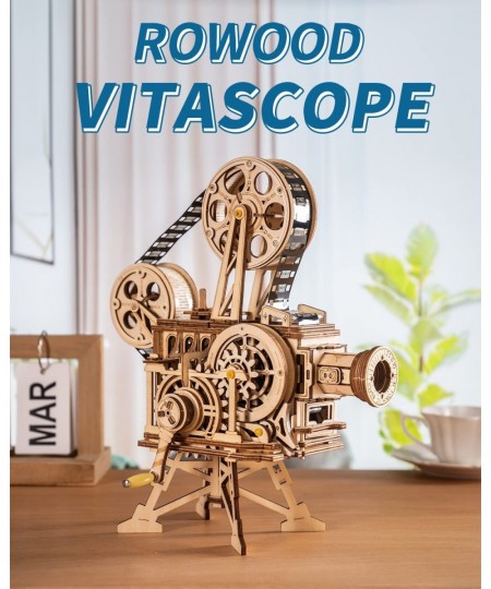 3D Puzzle for Adults DIY Wooden Model Kit for Adults to Build Handheld Film Mechanical Gear Building Set Birthday Vitascope P...