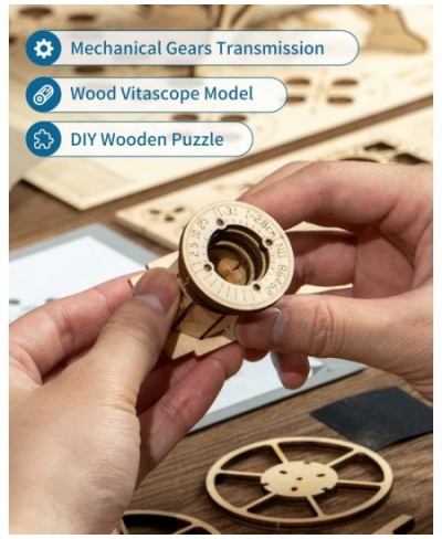 3D Puzzle for Adults DIY Wooden Model Kit for Adults to Build Handheld Film Mechanical Gear Building Set Birthday Vitascope P...