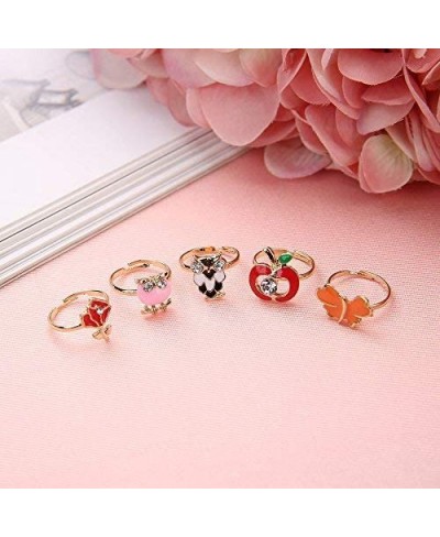 36pcs Little Girl Adjustable Rings in Box Children Kids Jewelry Rings Set with Heart Shape Display Case Girl Pretend Play and...