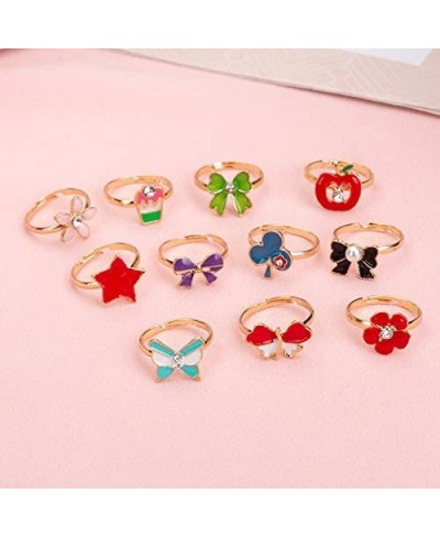 36pcs Little Girl Adjustable Rings in Box Children Kids Jewelry Rings Set with Heart Shape Display Case Girl Pretend Play and...