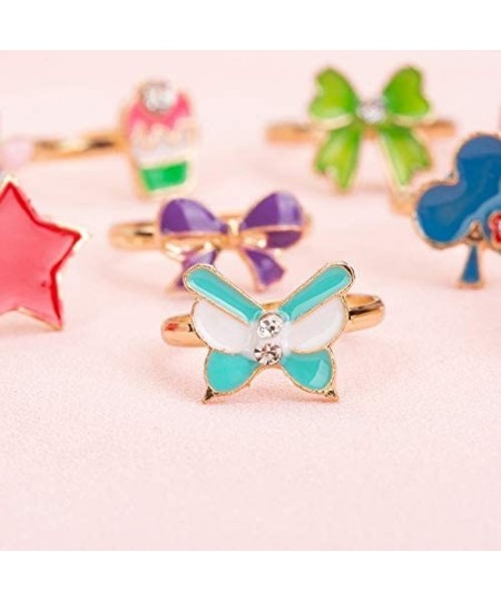 36pcs Little Girl Adjustable Rings in Box Children Kids Jewelry Rings Set with Heart Shape Display Case Girl Pretend Play and...