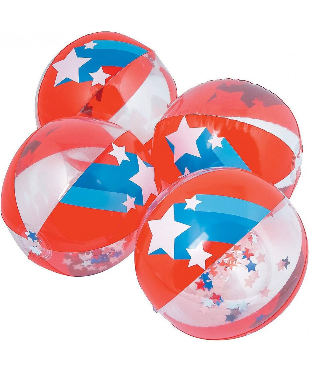 Patriotic Confetti Beach Ball for Fourth of July - Toys - Inflates - Beach Balls - Fourth of July - 12 Pieces $39.64 - Toy Sp...