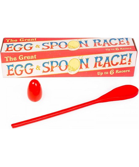 The Great Egg & Spoon Race | 6 Multicolor Wooden Spoons and Eggs | Classic Field Day Birthday Party Church Festival Family Ga...