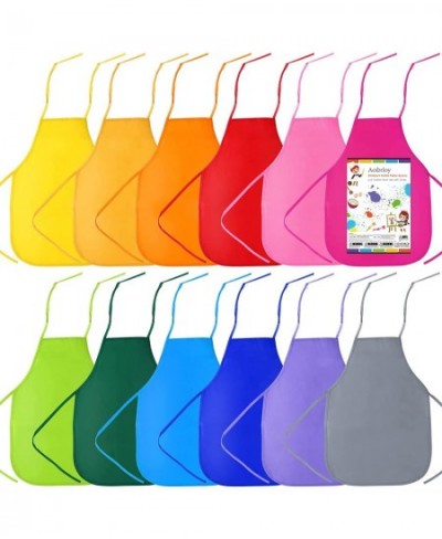 12 Pieces 12 Colors Kids Painting Aprons Children's Artists Smocks for Kitchen Classroom Community Event Crafts and Art Paint...