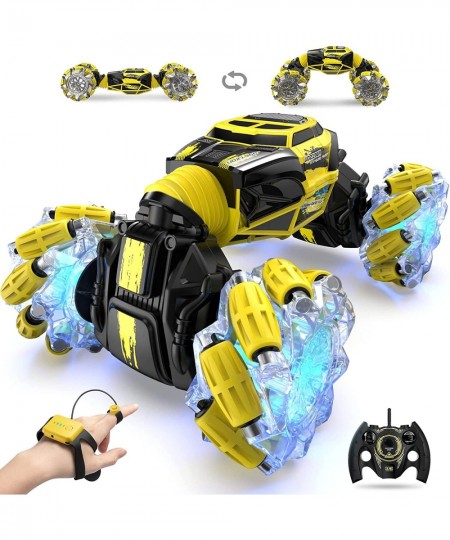 Gesture RC Car Remote Control Car RC Stunt Cars with Watch Hand Controled Truck Sensing Crawler 360°LED 1/16 4WD 12.5MPH 2X B...