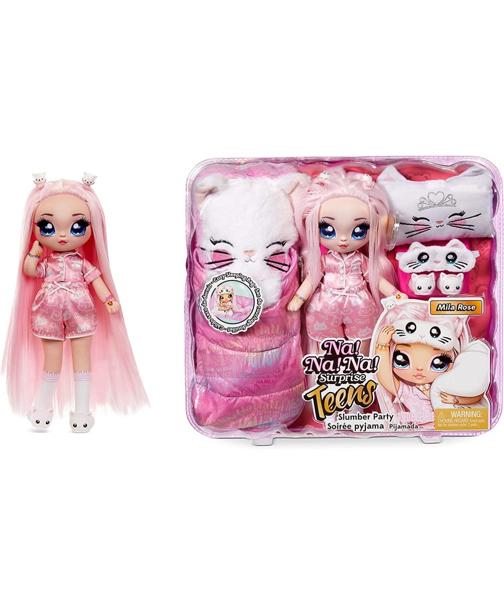 Teens Slumber Party Soft Fabric Fashion Doll Playset Mila Rose 11" Pink Hair Persian Kitty Inspired Pajamas & Accessories Age...