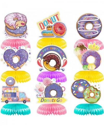 9 Pieces Happy Birthday Centerpieces for Tables Decorations Donuts Honeycomb Table Topper Birthday Party Supplies $17.98 - Ki...