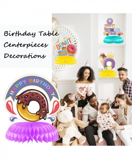 9 Pieces Happy Birthday Centerpieces for Tables Decorations Donuts Honeycomb Table Topper Birthday Party Supplies $17.98 - Ki...