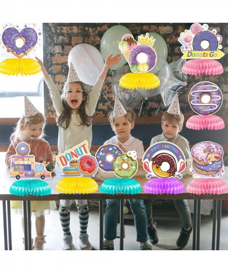 9 Pieces Happy Birthday Centerpieces for Tables Decorations Donuts Honeycomb Table Topper Birthday Party Supplies $17.98 - Ki...