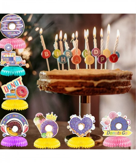 9 Pieces Happy Birthday Centerpieces for Tables Decorations Donuts Honeycomb Table Topper Birthday Party Supplies $17.98 - Ki...