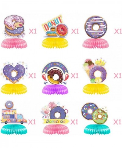 9 Pieces Happy Birthday Centerpieces for Tables Decorations Donuts Honeycomb Table Topper Birthday Party Supplies $17.98 - Ki...