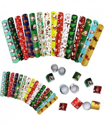 15 Pcs Christmas Slap Bracelets for Kids Christmas Slap Bracelets Bulk for Boys and Girls holiday Slap Bracelet Party Supplie...