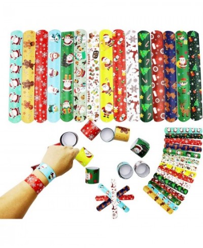 15 Pcs Christmas Slap Bracelets for Kids Christmas Slap Bracelets Bulk for Boys and Girls holiday Slap Bracelet Party Supplie...