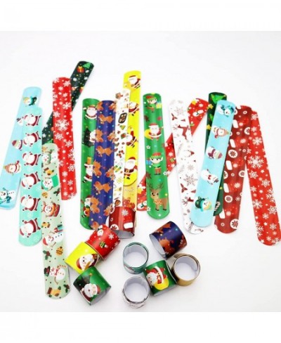 15 Pcs Christmas Slap Bracelets for Kids Christmas Slap Bracelets Bulk for Boys and Girls holiday Slap Bracelet Party Supplie...