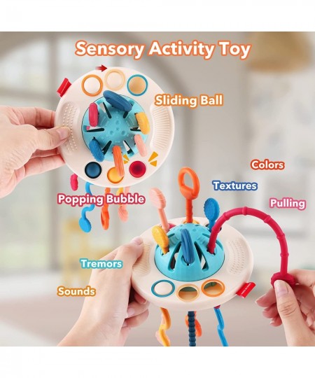 Baby Montessori Toys 18 Months and up UFO Food Grade Silicone Pull String Activity Toy Baby Sensory Toys Early Development To...