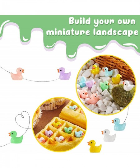 200 Pieces Tiny Ducks Mini Resin Duck Slime Charms Bead Miniature Duck Figures Ornament Garden Aquarium Dollhouse Decor for C...