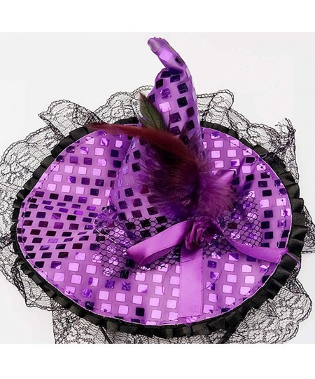 Halloween Witch Hat Headband - Dress Up Party Halloween Party Supplies (Purple) $17.12 - Kids' Party Hats