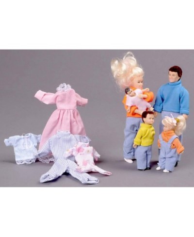 Dollhouse Miniature 5-Pc. Doll Family with Extra Clothes $98.94 - Dollhouse Accessories