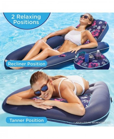 Aqua Campania Ultimate 2-in-1 Pool Float Lounge – Extra Large – Inflatable Pool Floats for Adults with Adjustable Backrest & ...