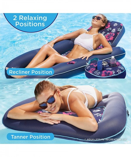 Aqua Campania Ultimate 2-in-1 Pool Float Lounge – Extra Large – Inflatable Pool Floats for Adults with Adjustable Backrest & ...