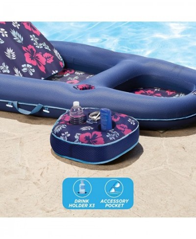 Aqua Campania Ultimate 2-in-1 Pool Float Lounge – Extra Large – Inflatable Pool Floats for Adults with Adjustable Backrest & ...