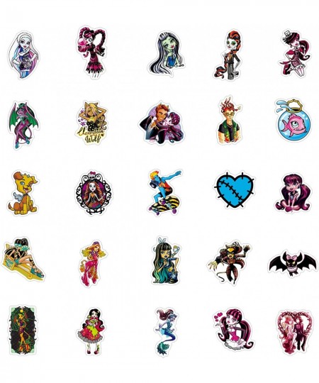 50Pcs Monster High Stickers Pack Vinyl Waterproof Stickers for Water Bottle Laptop Phone Skateboard Scrapbooking Journaling C...