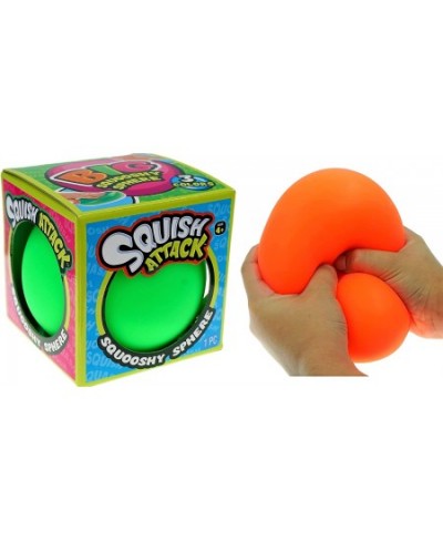 Squish Attack Giant Stress Balls (1 Balls Assorted Color) 4 Inch Jumbo Super Squishy Dough Balls for Kids & Adults. Large Str...