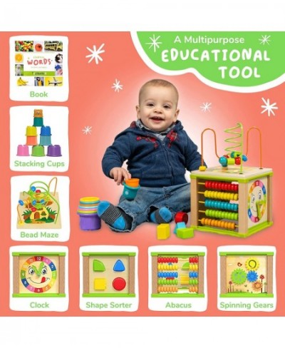 Wooden Kids Baby Activity Cube - Boys Gift Set | One 1 2 Year Old Boy Gifts Toys | Developmental Toddler Educational Learning...