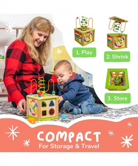 Wooden Kids Baby Activity Cube - Boys Gift Set | One 1 2 Year Old Boy Gifts Toys | Developmental Toddler Educational Learning...