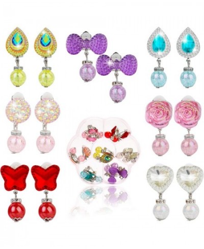 7 Pairs Clip on Earrings Girls No Pierced Design Earrings Dress up Pretend Princess Play Jewelry Accessories for Kids $16.96 ...