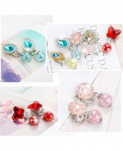 7 Pairs Clip on Earrings Girls No Pierced Design Earrings Dress up Pretend Princess Play Jewelry Accessories for Kids $16.96 ...