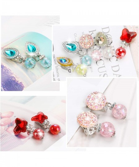 7 Pairs Clip on Earrings Girls No Pierced Design Earrings Dress up Pretend Princess Play Jewelry Accessories for Kids $16.96 ...