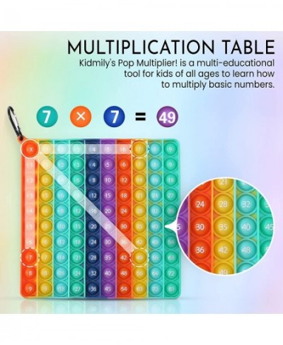 100 Popper Fidget Toy – Premium Montessori Table Popper for Multiplication – Fun Relaxing Bubble Pop Math Game with Two 10-Si...