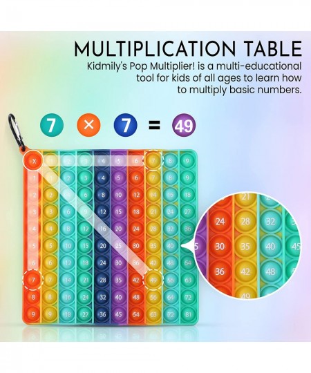 100 Popper Fidget Toy – Premium Montessori Table Popper for Multiplication – Fun Relaxing Bubble Pop Math Game with Two 10-Si...