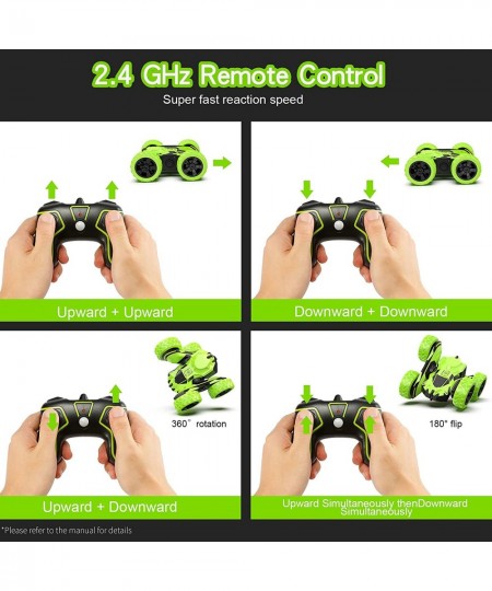 RC Cars Remote Control Car 360°Double Sided Flips Rotating RC Stunt Car Kids Xmas Toy Cars for Boys/Girls(Green) $40.07 - Rem...