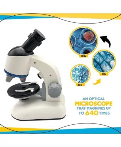 Moonscope - Optical Microscope for Kids 40X 100X 640X High Magnification Beginner Microscope STEM Kit | Rotating Head Desk Bo...