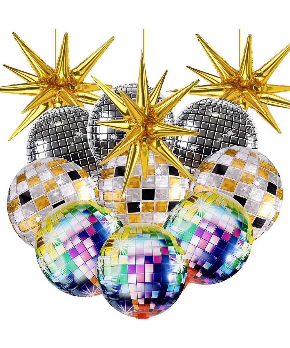 12 Pcs Disco Ball Balloons Huge Gold Explosion Star Aluminum Foil Balloons for Birthday Bachelorette Party 70s 80s 90s Theme ...