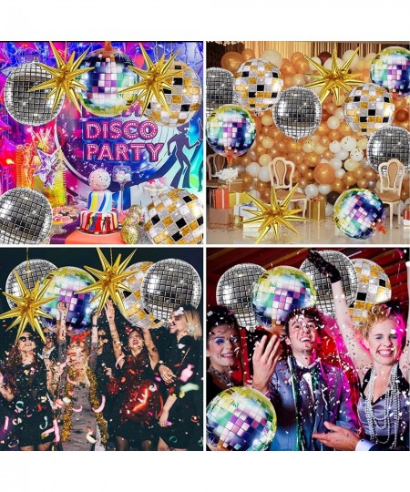 12 Pcs Disco Ball Balloons Huge Gold Explosion Star Aluminum Foil Balloons for Birthday Bachelorette Party 70s 80s 90s Theme ...