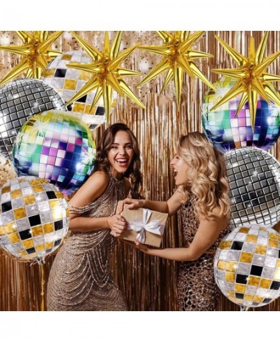 12 Pcs Disco Ball Balloons Huge Gold Explosion Star Aluminum Foil Balloons for Birthday Bachelorette Party 70s 80s 90s Theme ...