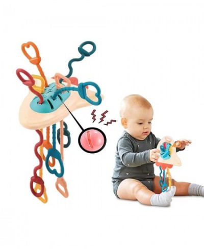 Baby Toys Montessori Silicone Pull String Interactive Toy Educational Toys Food-Grade Sensory STEM Teething Toys Motor Skills...