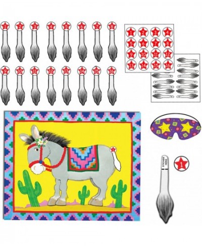 Pin The Tail On The Donkey Game For Kids - 16 Reusable Pin The Tails - Kids Games For Carnival Theme Party Decorations - Kids...