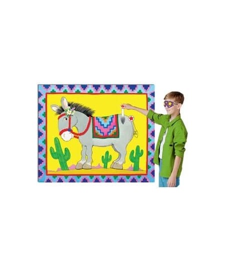 Pin The Tail On The Donkey Game For Kids - 16 Reusable Pin The Tails - Kids Games For Carnival Theme Party Decorations - Kids...