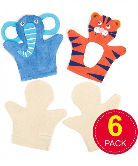 E562 Fabric Hand Puppets - Pack of 6 Story Telling Great for Art Parties Schools and Festive Crafting Activities Calico 21.5c...