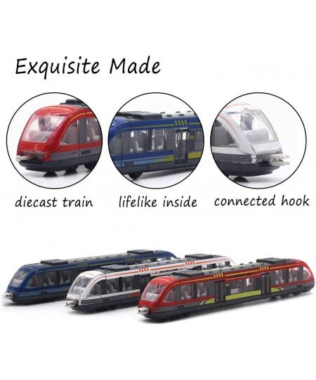 Train Set High Speed Lotomotive Engine Die Cast Model Car Sliding Subway Train for Kids Set of 3 $43.63 - Kids' Play Trains &...