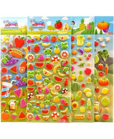 PVC Foam Stickers Fruit Vegetable Bubble Puffy Stickers Cute Cartoon for ScrapbookingDecor 4Sheets $20.35 - Kids' Stickers