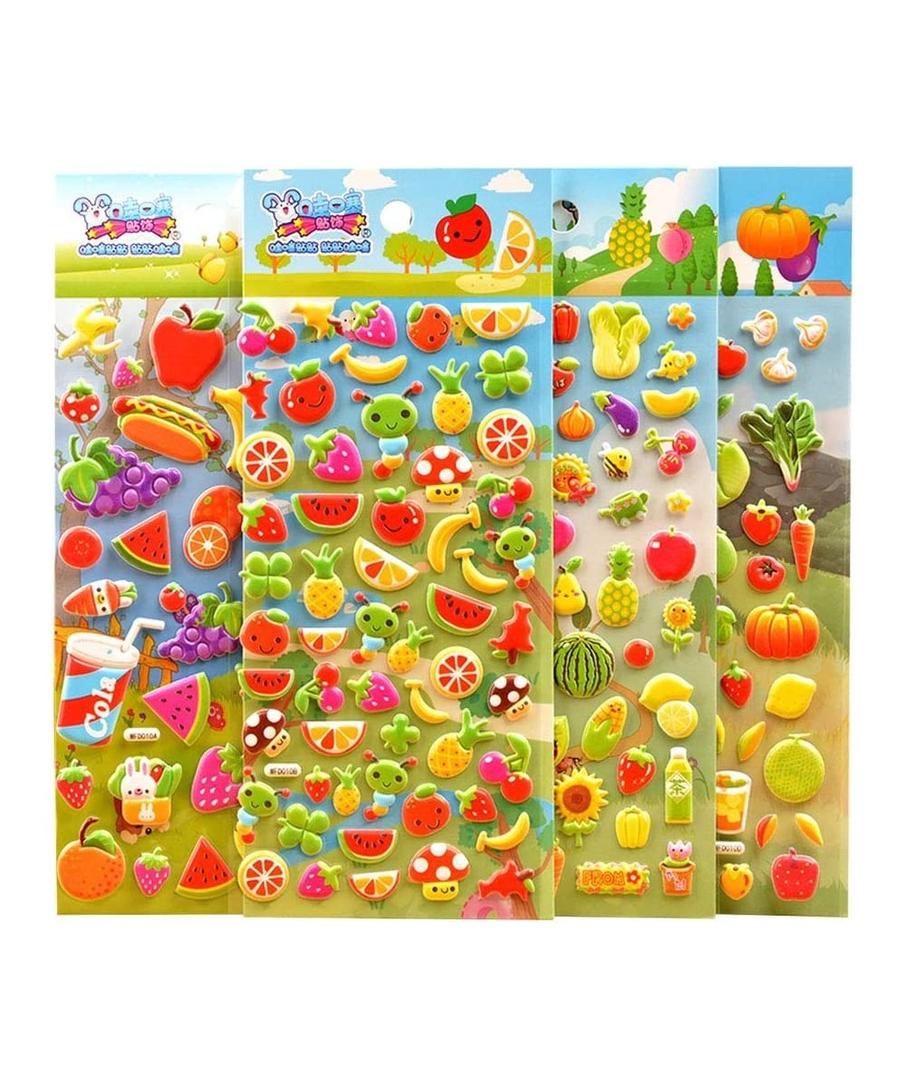 PVC Foam Stickers Fruit Vegetable Bubble Puffy Stickers Cute Cartoon for ScrapbookingDecor 4Sheets $20.35 - Kids' Stickers