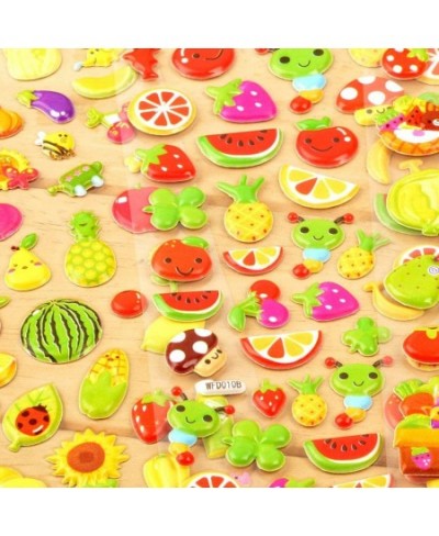 PVC Foam Stickers Fruit Vegetable Bubble Puffy Stickers Cute Cartoon for ScrapbookingDecor 4Sheets $20.35 - Kids' Stickers