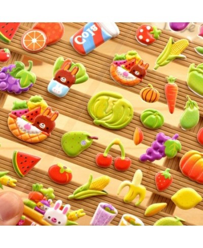 PVC Foam Stickers Fruit Vegetable Bubble Puffy Stickers Cute Cartoon for ScrapbookingDecor 4Sheets $20.35 - Kids' Stickers