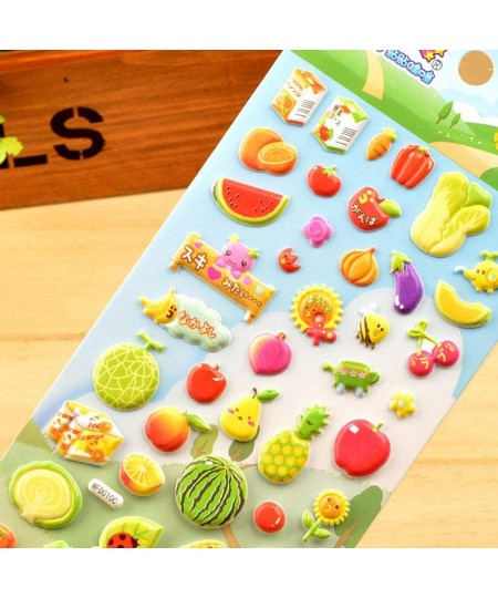 PVC Foam Stickers Fruit Vegetable Bubble Puffy Stickers Cute Cartoon for ScrapbookingDecor 4Sheets $20.35 - Kids' Stickers